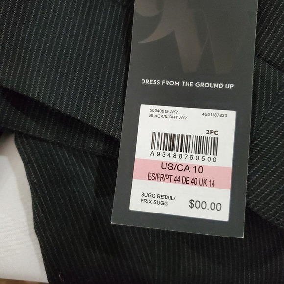 Nine West  Dress Pants Womens Size 10 Black Pin Stripped Gray Stripes Career - Picture 9 of 11
